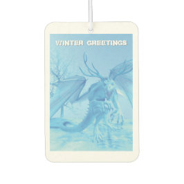 Winter Greetings. Ice dragon with antlers カーエアーフレッシュナー