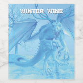 Winter Greetings. Ice dragon with antlers ワインラベル (シングルラベル)