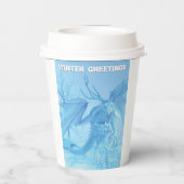 Winter Greetings. Ice dragon with antlers 紙コップ (裏面)