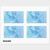 Winter Greetings. Ice dragon with antlers 長方形シール (シート)