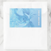 Winter Greetings. Ice dragon with antlers 長方形シール (バッグ)