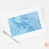 Winter Greetings. Ice dragon with antlers 長方形シール (封筒)