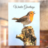 Winter Greetings. Robin singing  ウィンドウサイン (シート2)