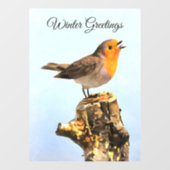 Winter Greetings. Robin singing  ウィンドウサイン (シート)