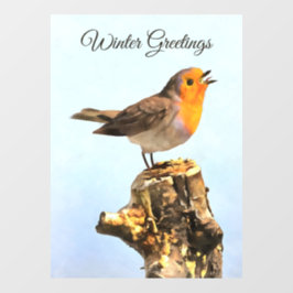 Winter Greetings. Robin singing  ウィンドウサイン