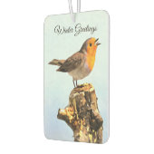 Winter Greetings. Robin singing  カーエアーフレッシュナー (左)