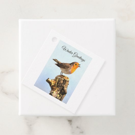 Winter Greetings. Robin singing  フェイバータグ (インサイチュ)