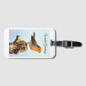 Winter Greetings. Robin singing  ラゲッジタグ (正面横)