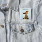 Winter Greetings. Robin singing  缶バッジ (インサイチュ)