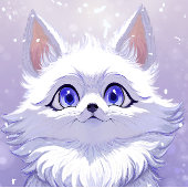 Winter Guardian : Snowy Arctic Fox キャンバスプリント