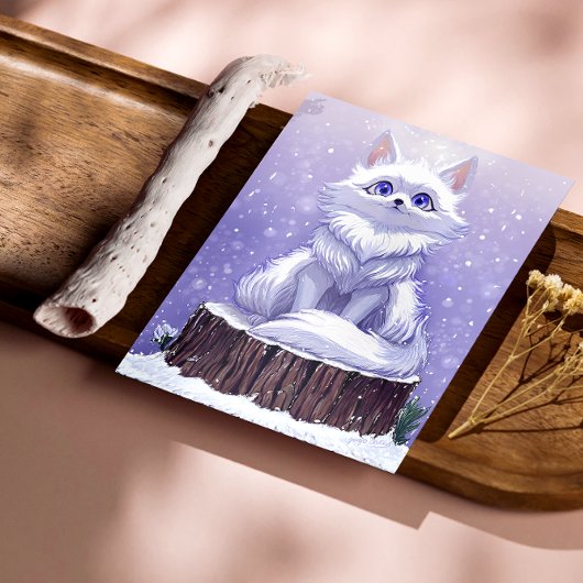Winter Guardian : Snowy Arctic Fox フォトプリント