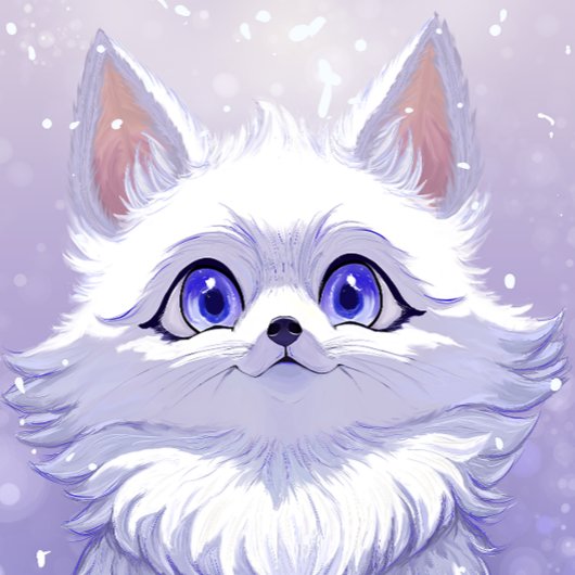 Winter Guardian : Snowy Arctic Fox フォトプリント