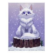 Winter Guardian :Whimsical Arctic Fox wildlife ポスター (正面)
