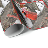 Winter Hatとのクリスマス（鳥）ショウジョウコウカンチョウ ラッピングペーパー (ロールコーナー)