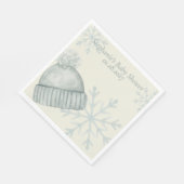 Winter Hat Snowflake Baby Shower Napkins スタンダードランチョンナプキン (角)