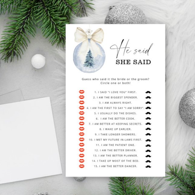 Winter He said she said bridal shower game (クリエイターアップロード済み)