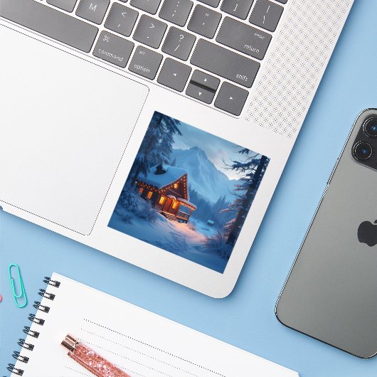 Winter Hearth - Square Vinyl シール (ノートパソコンとiPhone)