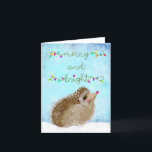 Winter Hedgehogグリーティ空白のングカード サンキューカード<br><div class="desc">このカー空白のドは休日応援要因を盛り上げる！</div>