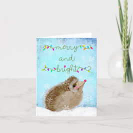 Winter Hedgehogグリーティ空白のングカード サンキューカード
