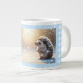 Winter Hedgehog Mug – Cute Snowflake  ジャンボコーヒーマグカップ (正面右)