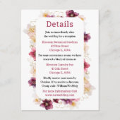 Winter Hellebore Floral Burgundy Wedding Details エンクロージャーカード (正面)