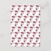 Winter Hellebore Floral Burgundy Wedding Reception エンクロージャーカード (裏面)