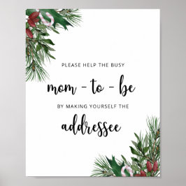 Winter Help the Busy Mom-to-Be Address an Envelop ポスター