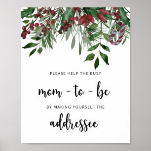 Winter Help the Busy Mom-to-Be Address an Envelope ポスター