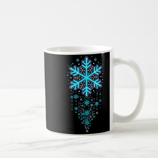 Winter Holiday Apparel - Blue Snowflake Cascade, I コーヒーマグカップ (右)