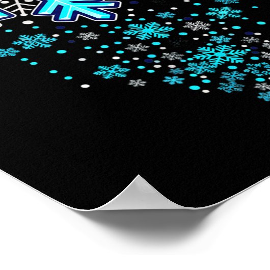 Winter Holiday Apparel - Blue Snowflake Cascade, I ポスター (角)