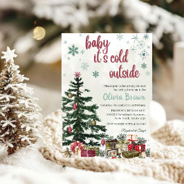 Winter Holiday Baby It’s Cold Outside ベビーシャワー 招待状