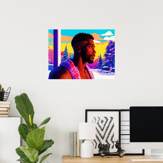 Winter Holiday Beefcake Hunk 2501 ポスター (ホームオフィス)