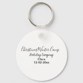 Winter holiday camping custom add name date キーホルダー