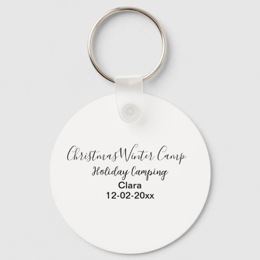 Winter holiday camping custom add name date キーホルダー (正面)
