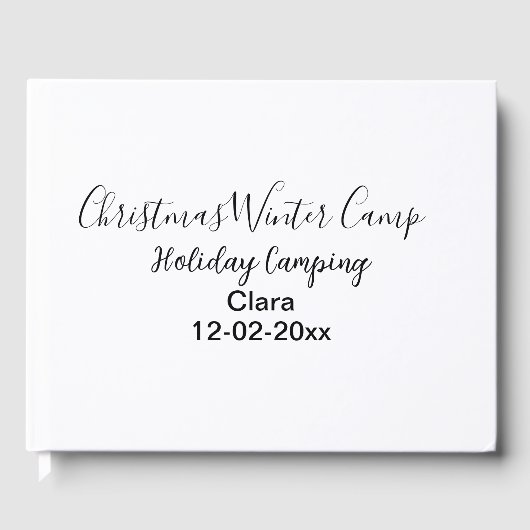Winter holiday camping custom add name date ゲストブック (正面)