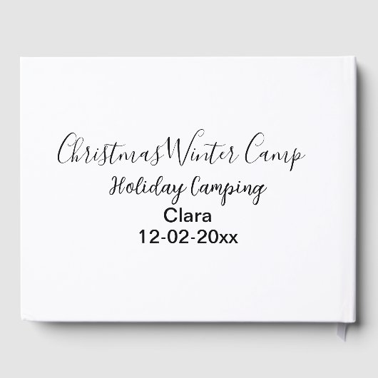 Winter holiday camping custom add name date ゲストブック (裏面)
