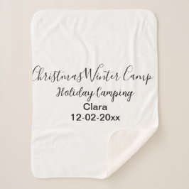 Winter holiday camping custom add name date シェルパブランケット