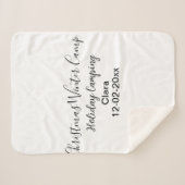 Winter holiday camping custom add name date シェルパブランケット (正面(横))