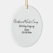 Winter holiday camping custom add name date セラミックオーナメント (右)
