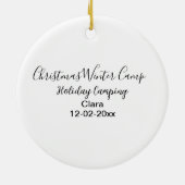 Winter holiday camping custom add name date セラミックオーナメント (裏面)