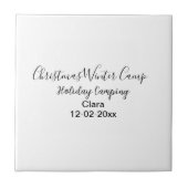 Winter holiday camping custom add name date タイル (正面)