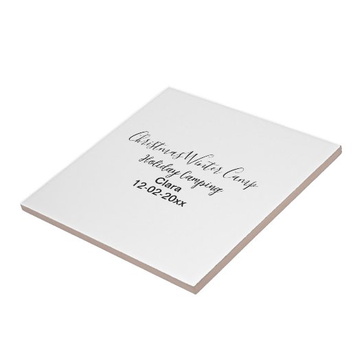 Winter holiday camping custom add name date タイル (側面)