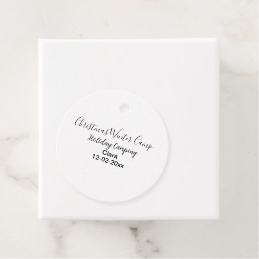 Winter holiday camping custom add name date フェイバータグ (インサイチュ)
