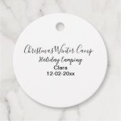 Winter holiday camping custom add name date フェイバータグ (正面)