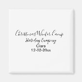Winter holiday camping custom add name date マグネット (正面)