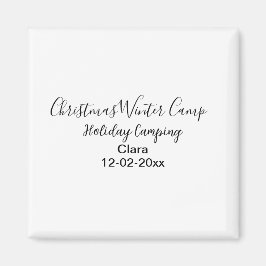 Winter holiday camping custom add name date マグネット