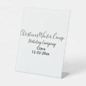 Winter holiday camping custom add name date 台座サイン (正面)