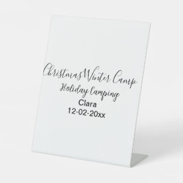 Winter holiday camping custom add name date 台座サイン