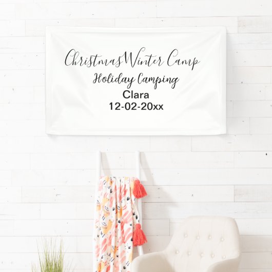 Winter holiday camping custom add name date 横断幕 (インサイチュ)