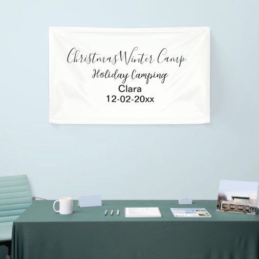 Winter holiday camping custom add name date 横断幕 (トレードショー)